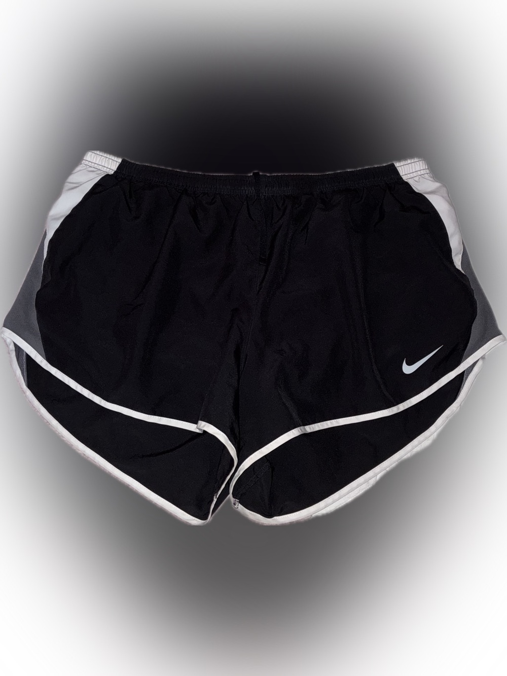 Nike Black Athletic Shorts with White Piping
